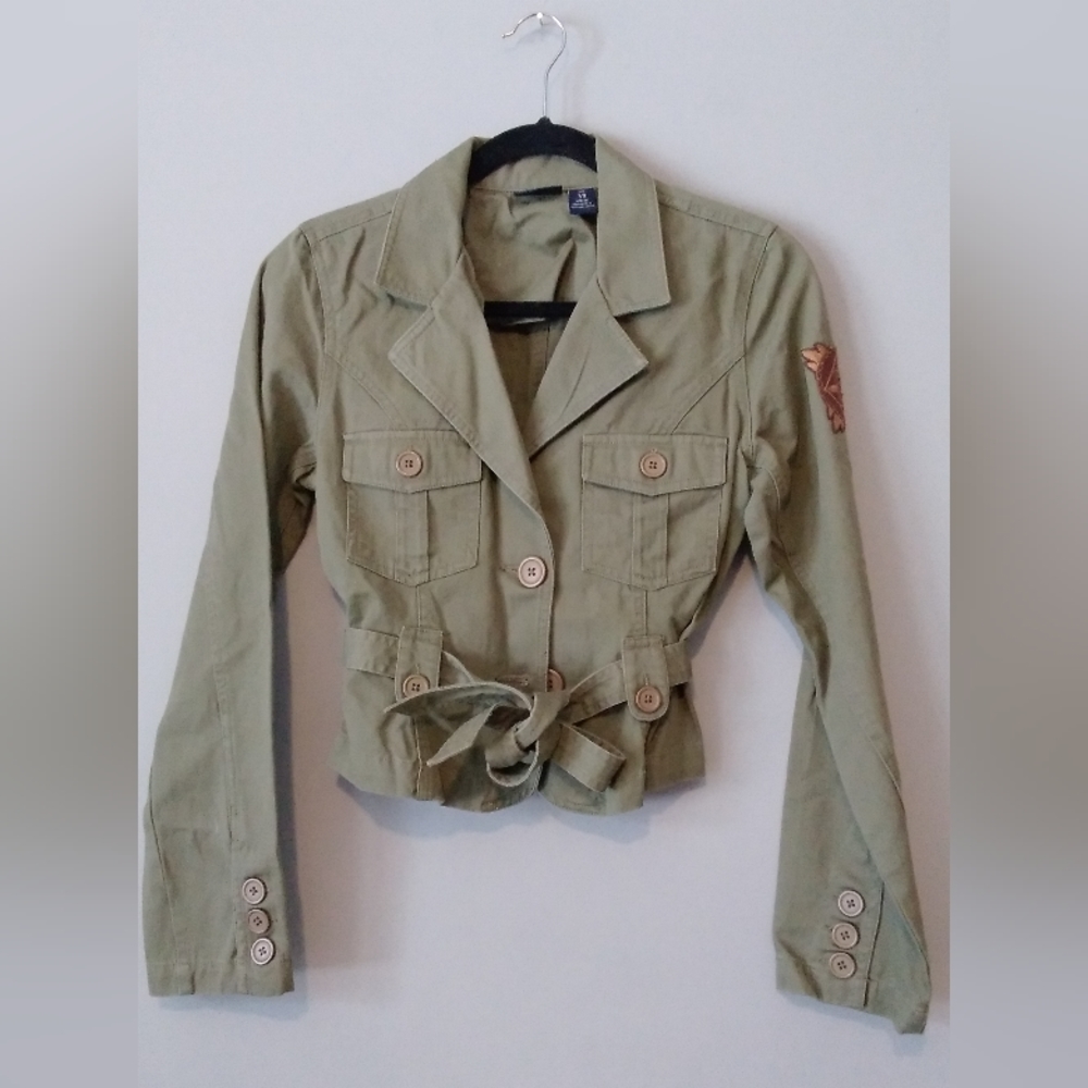 Bailey's Point Green Utility Jacket w/Waist Tie